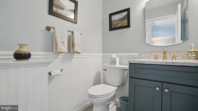 2707 Maynard Rd, Crofton, MD 21114 - bathroom with wainscoting, toilet, and vanity