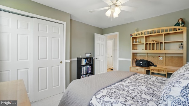 2707 Maynard Rd, Crofton, MD 21114 - carpeted bedroom featuring a closet and ceiling fan