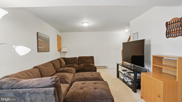 2707 Maynard Rd, Crofton, MD 21114 - living area with light carpet and a baseboard radiator