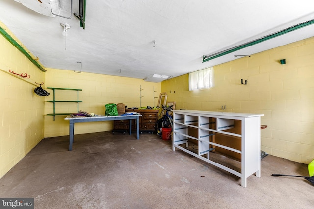 1417 Glendale Rd, Baltimore, MD 21239 - basement with a workshop area and concrete block wall
