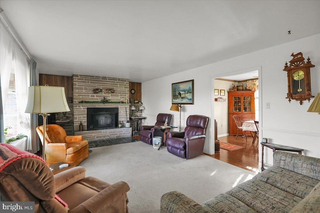 70 Miller Rd, Kutztown, PA 19530 - living area with a fireplace and carpet floors