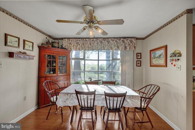 70 Miller Rd, Kutztown, PA 19530 - dining area featuring baseboards, wallpapered walls, and wood finished floors