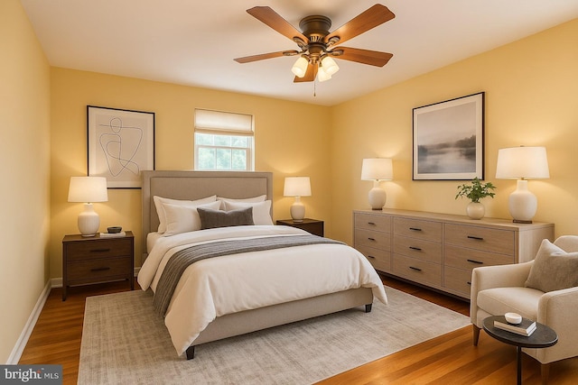 2921 Toll Gate Dr, East Norriton, PA 19403 - bedroom with wood finished floors, baseboards, and ceiling fan