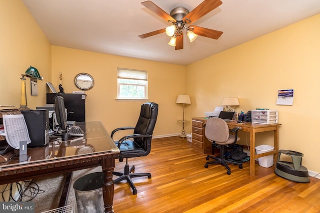2921 Toll Gate Dr, East Norriton, PA 19403 - office space with wood finished floors, a ceiling fan, and baseboards