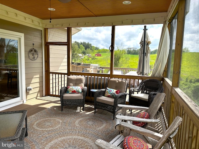 sunroom with a healthy amount of sunlight