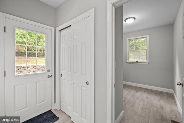 918 Andorra Rd, Lafayette Hill, PA 19444 - doorway to outside featuring baseboards and light wood-type flooring