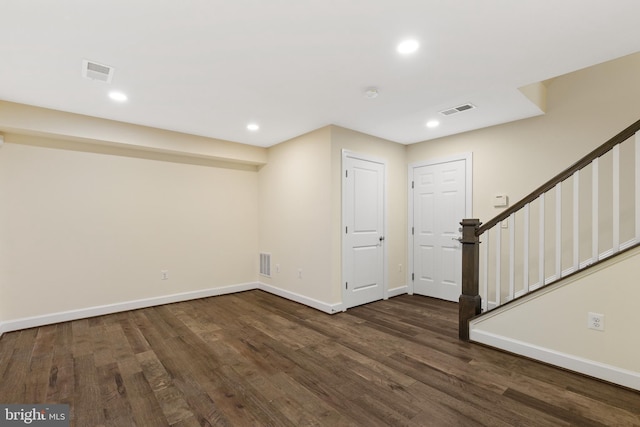 3745 Signal Knob Ct, Falls Church, VA 22041 - below grade area featuring wood finished floors, stairs, baseboards, and recessed lighting