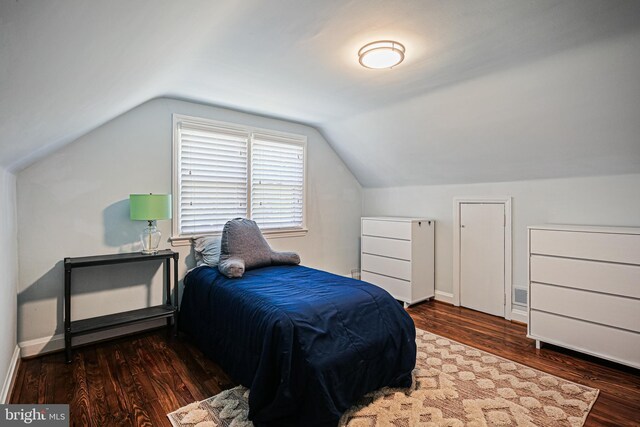 6226 Long Meadow Dr, Sykesville, MD 21784 - bedroom with wood finished floors, lofted ceiling, and baseboards