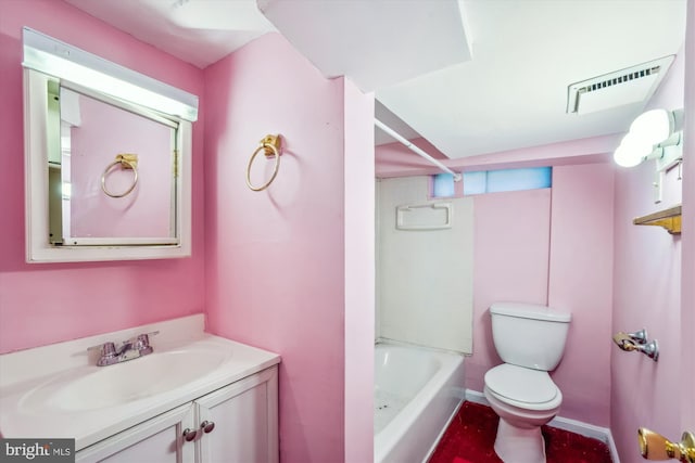4307 39th Pl, Brentwood, MD 20722 - bathroom featuring toilet, visible vents, vanity, and tub / shower combination