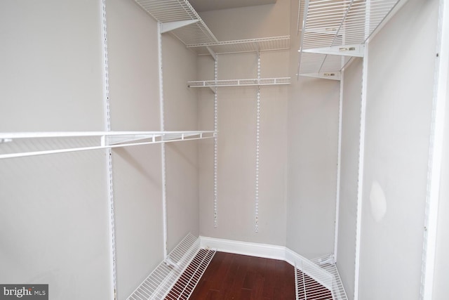 spacious closet with wood finished floors