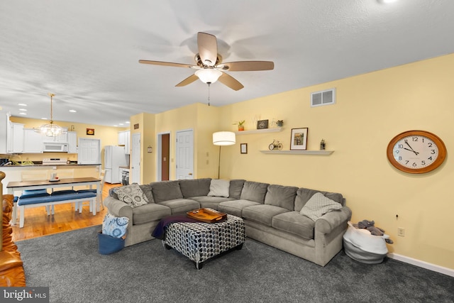 100 Lucy Long Ct, Stephens City, VA 22655 - living area with a ceiling fan, baseboards, and wood finished floors