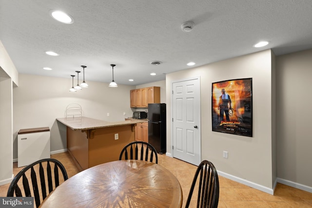 100 Lucy Long Ct, Stephens City, VA 22655 - dining area featuring recessed lighting, baseboards, a textured ceiling, and light tile patterned floors