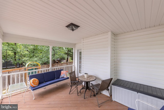 100 Lucy Long Ct, Stephens City, VA 22655 - deck featuring an outdoor hangout area