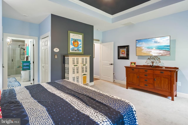 23593 Robalo Rd, Frankford, DE 19945 - bedroom with carpet floors, baseboards, ensuite bath, and ornamental molding