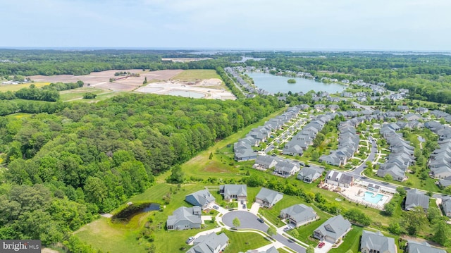 23593 Robalo Rd, Frankford, DE 19945 - aerial view of property and surrounding area with a nearby body of water, a forest, and nearby suburban area