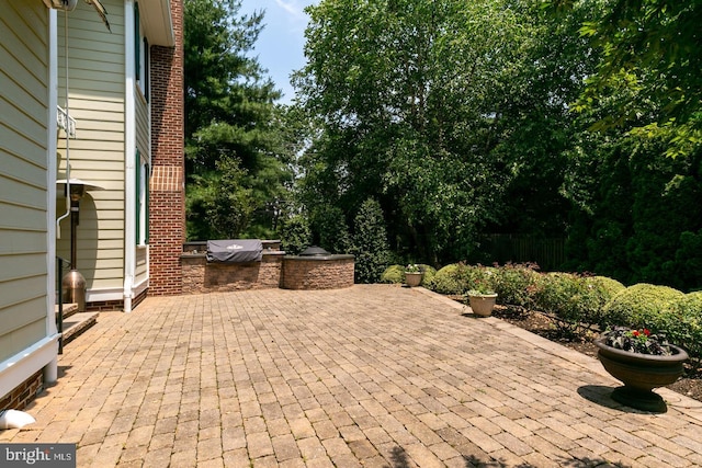 view of patio with area for grilling