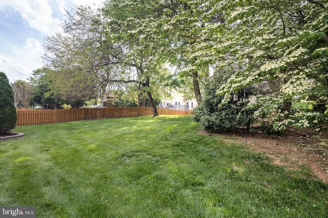 view of yard with fence