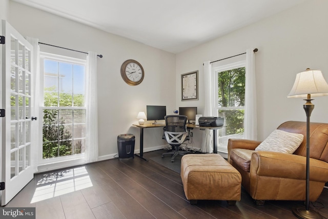43253 Katie Leigh Ct, Ashburn, VA 20147 - office area featuring wood finished floors and baseboards