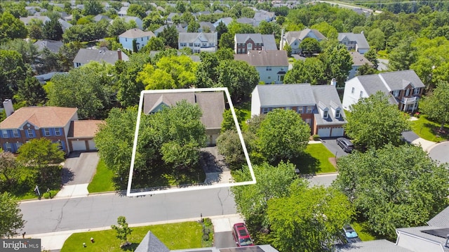 43253 Katie Leigh Ct, Ashburn, VA 20147 - aerial perspective of suburban area featuring property boundaries highlighted