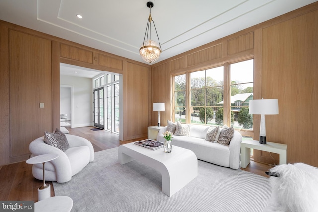 living room with wood finished floors