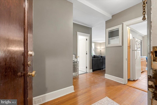 1305 Broom St Unit 105, Wilmington, DE 19806 - hallway featuring baseboards and light wood-style floors