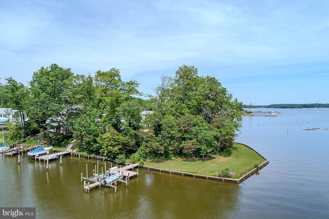 424 Alameda Pkwy, Arnold, MD 21012 - water view featuring a boat dock and boat lift