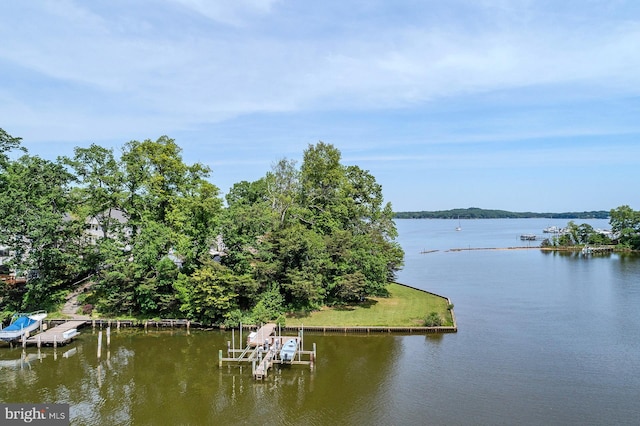 424 Alameda Pkwy, Arnold, MD 21012 - water view featuring boat lift and a boat dock