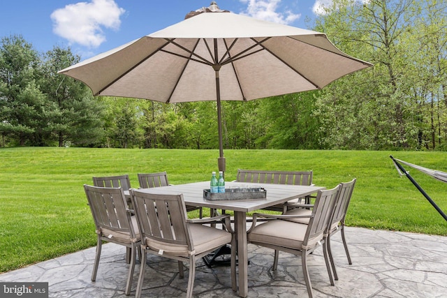 view of patio with outdoor dining area