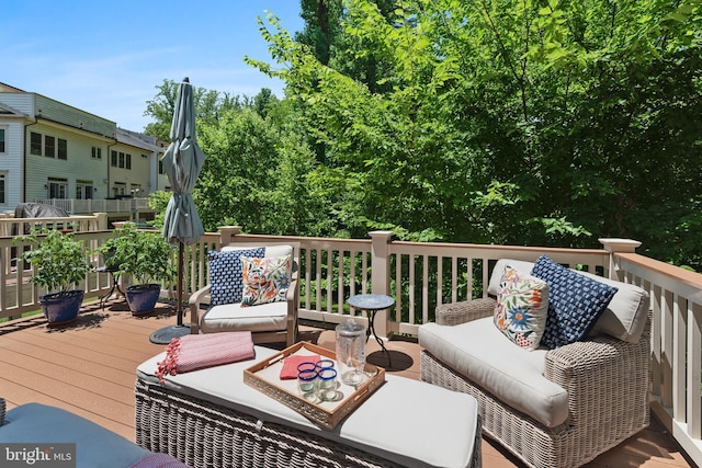 138 Merrimack Way, Arnold, MD 21012 - wooden deck with an outdoor living space