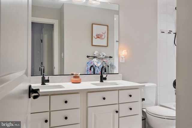 138 Merrimack Way, Arnold, MD 21012 - full bathroom featuring toilet, double vanity, a tub to relax in, and a shower