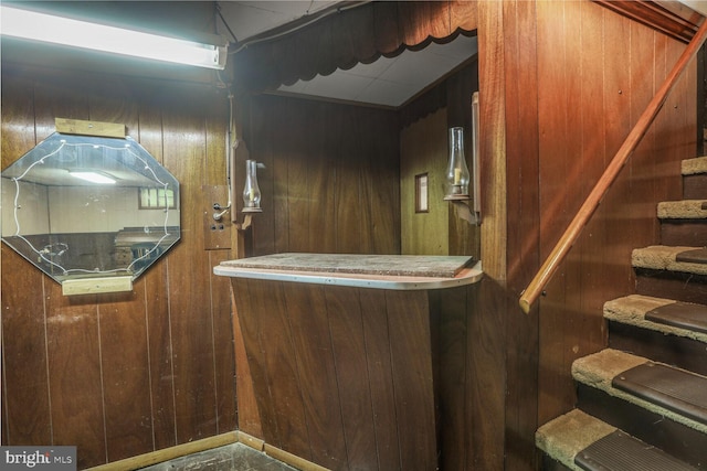 7423 Phelps Rd, Hanover, MD 21076 - bar with wood walls and stairs