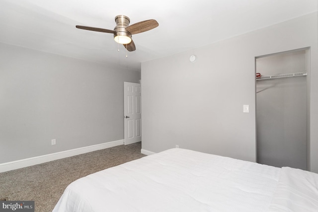 442 Poplar St, Lancaster, PA 17603 - carpeted bedroom featuring baseboards, a closet, and a ceiling fan