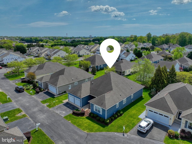drone / aerial view featuring a residential view
