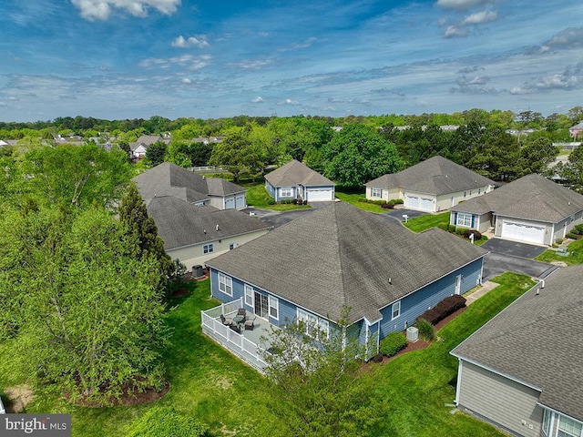 aerial view with a residential view