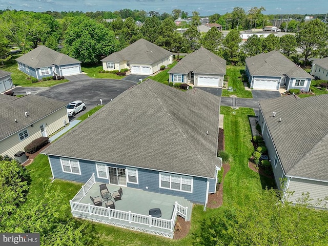 aerial view with a residential view
