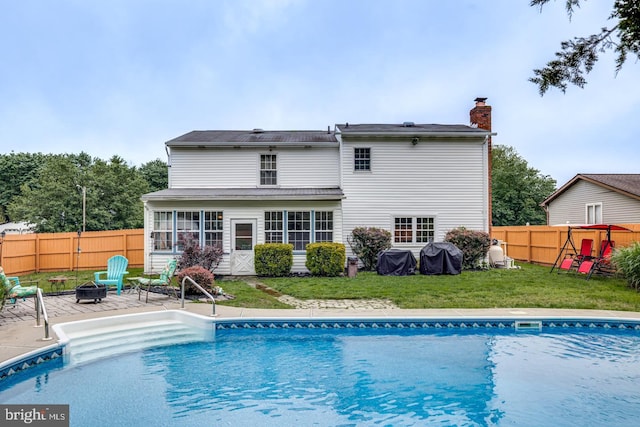 33 Miracle Dr, Williamstown, NJ 08094 - view of pool with an outdoor fire pit and a patio area