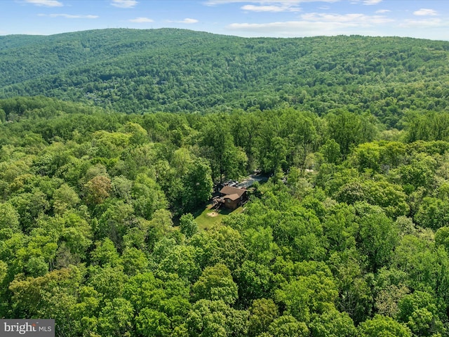 aerial view of a heavily wooded area