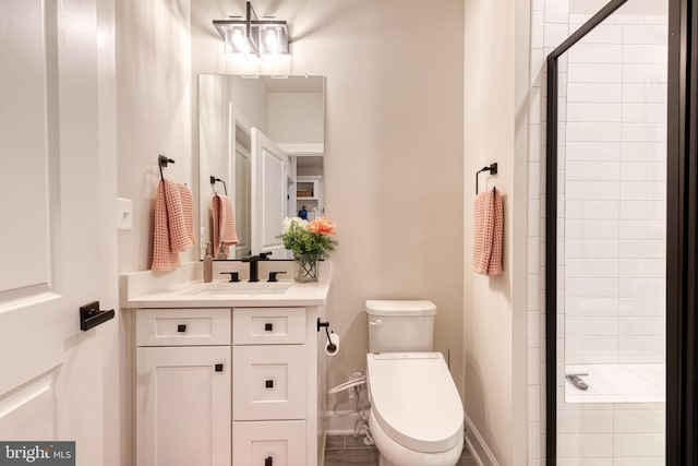 7679 Cross Creek Dr, Columbia, MD 21044 - full bath with a shower stall, toilet, baseboards, and vanity