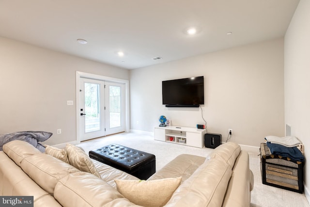 7679 Cross Creek Dr, Columbia, MD 21044 - living room with carpet floors, baseboards, and recessed lighting