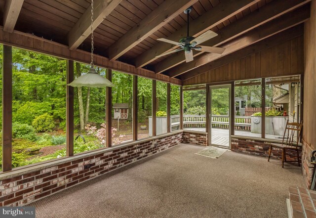 1149 Ollerton Rd, West Deptford, NJ 08066 - unfurnished sunroom featuring ceiling fan