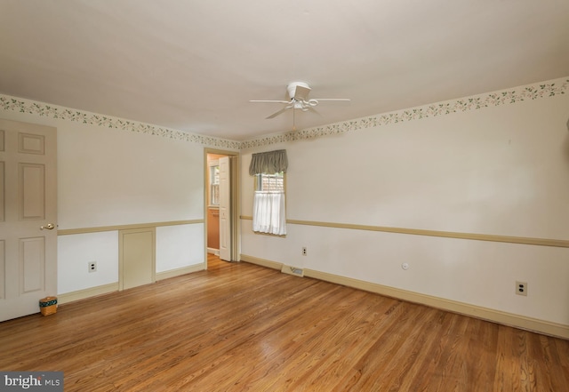 1149 Ollerton Rd, West Deptford, NJ 08066 - empty room featuring a ceiling fan, light wood-style flooring, and baseboards