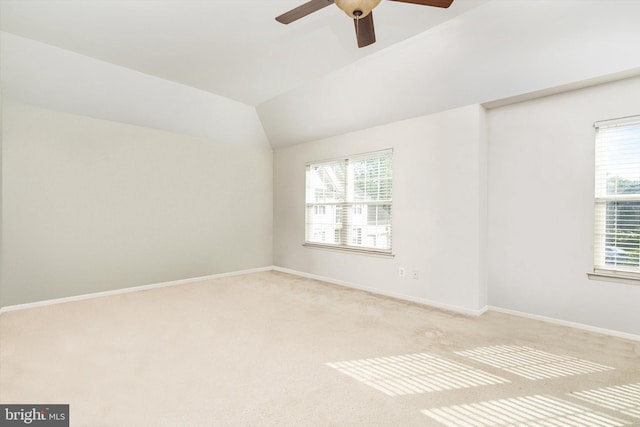 21 Jimarie Ct, Hamilton, NJ 08620 - empty room with a ceiling fan, carpet floors, baseboards, and vaulted ceiling