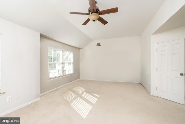 21 Jimarie Ct, Hamilton, NJ 08620 - spare room featuring light colored carpet, a ceiling fan, lofted ceiling, and baseboards