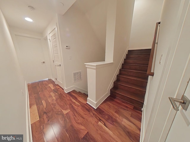 117 Quarry St Unit 9, Philadelphia, PA 19106 - stairs with wood finished floors, baseboards, and recessed lighting