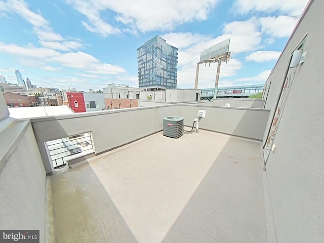 117 Quarry St Unit 9, Philadelphia, PA 19106 - view of patio / terrace featuring central AC, a city view, and a balcony