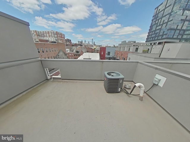 117 Quarry St Unit 9, Philadelphia, PA 19106 - view of patio with a city view, central AC, and a balcony