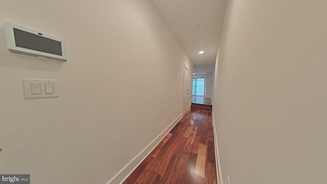 117 Quarry St Unit 9, Philadelphia, PA 19106 - hall with dark wood-style floors, baseboards, and recessed lighting