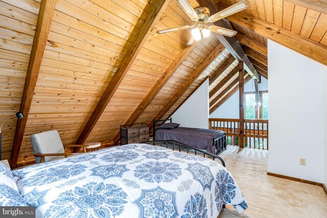 1276 Birch Grove Ln, Berkeley Springs, WV 25411 - bedroom with wooden ceiling, baseboards, and carpet floors