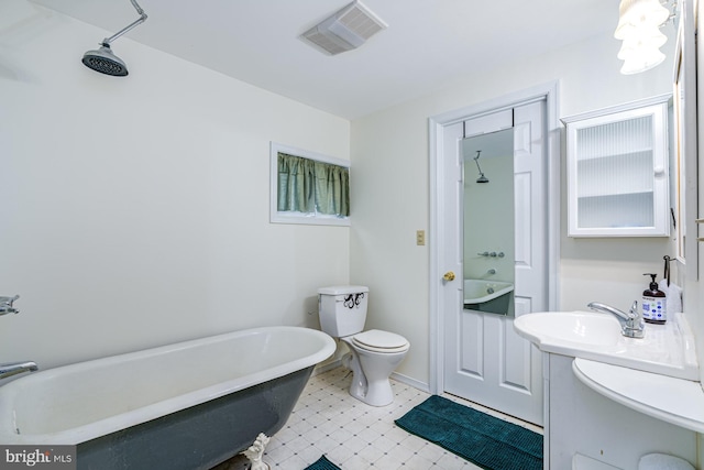 1276 Birch Grove Ln, Berkeley Springs, WV 25411 - bathroom featuring a soaking tub, toilet, vanity, and a shower
