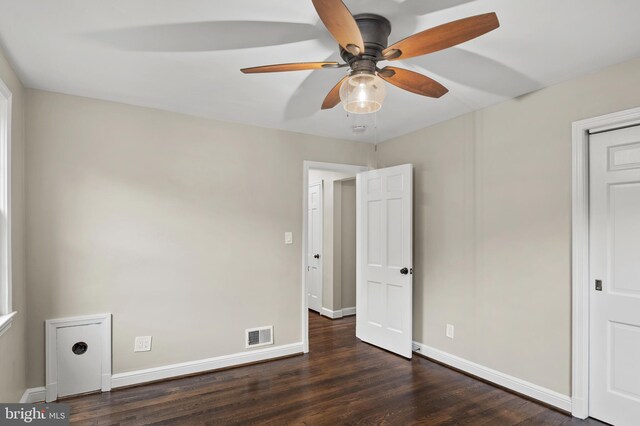 12904 Two Farm Dr, Silver Spring, MD 20904 - unfurnished bedroom with wood finished floors, baseboards, and ceiling fan